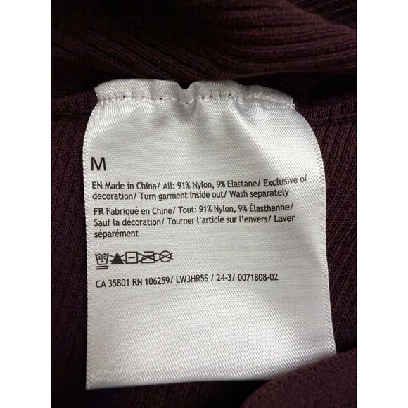 Lululemon Womens Burgundy Ribbed Long Sleeve Crop Top Open Back  Sz M - Picture 8 of 9